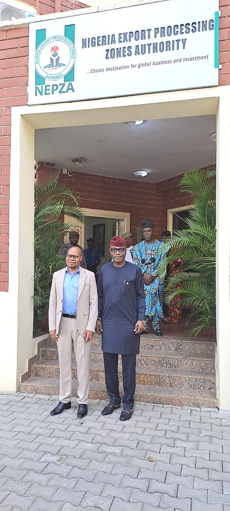 Mr. Charles J. Itembe, DG EPZA and Professor Adesoji Adesugba, MD NEPZA.