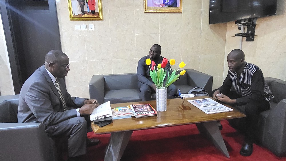 From left to right: H. E. Dr. Benson Alfred Bana, Mr Issouf Sana, and Mr. Bertrand Tiemtore
