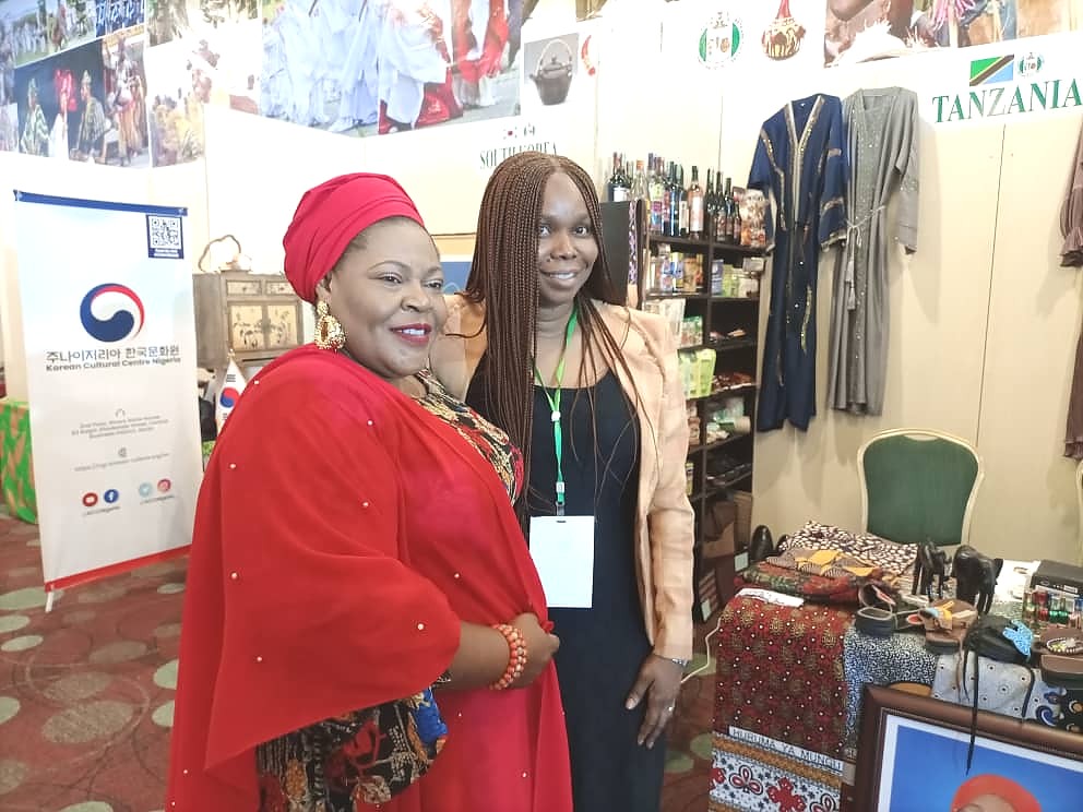Mrs Susan Khan, President of Women in Business and Tourism (WIBAT) and Mrs Obinyan Sylvester, Economic Affairs Officer Tanzania High Commission Abuja.