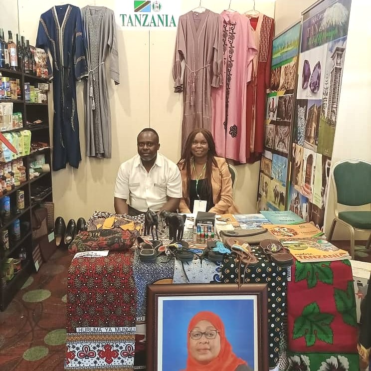 Mrs Obinyan Sylvester, Economic Affairs Officer and Mr Felix Agwu Okon, Staff at the Tanzania High Commission Abuja.