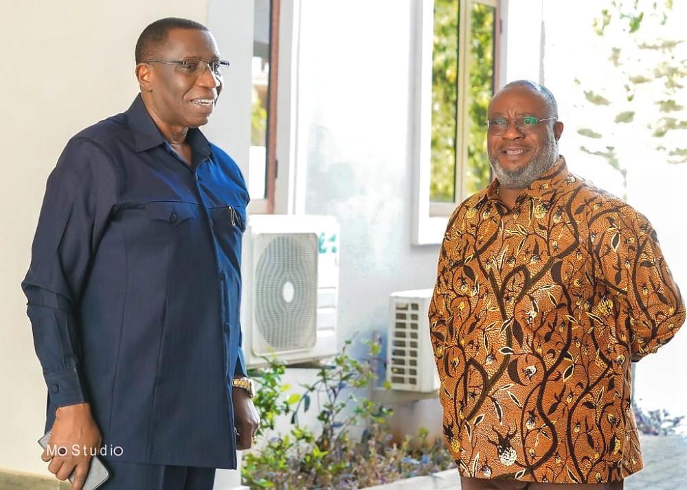 H. E. Dr. Benson Alfred Bana with the Ambassador of Equatorial Guinea, H. E. Francisco Edu Ngusa MANGUE.