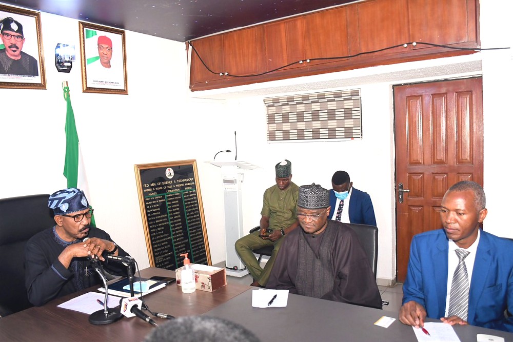L-R: The Honourable Minister of Science, Technology and Innovation, Sen. (Dr.) Adeleke Mamora, DG-NOTAP, Dr. DanAzumi Ibrahim, and DG-COSTECH, Dr. Amos Nungu.