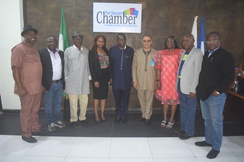 H.E. Dr. Benson Alfred Bana with a Cross section of the Leadership of the PHCCIMA.