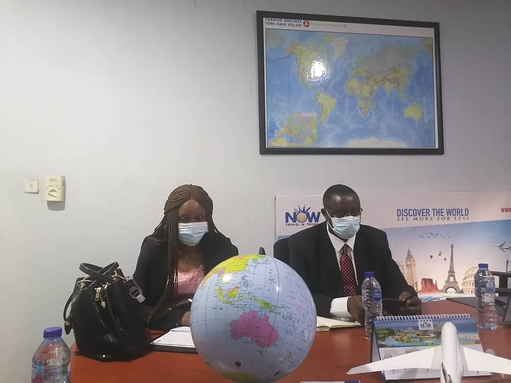 H. E. Dr Benson Bana and his assistant on economic diplomacy, Mrs. Edna Obinyan Sylvester at the meeting with NANTA Eastern Zone.