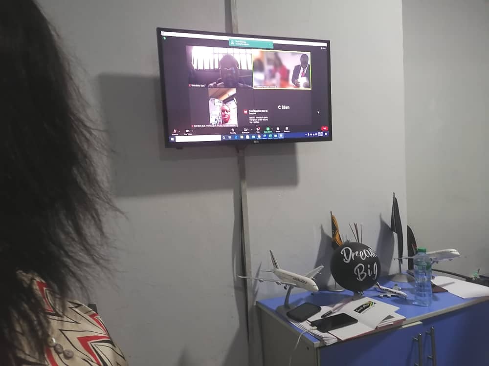 The Deputy Vice President, NANTA Eastern Zone, Mrs Umeasiegbu Chinyere joining the meeting from Delta State via Zoom among other vitual participants.